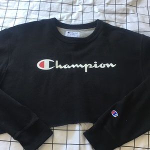 Black cropped champion sweater